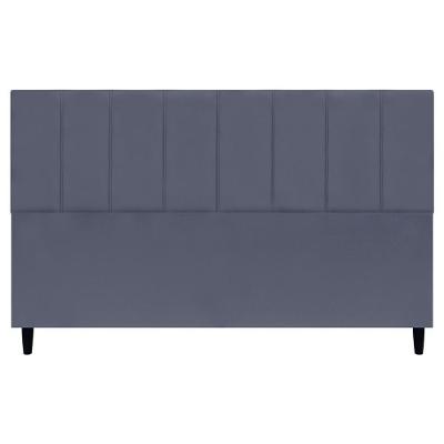 Cabeceira Decorativa Classic Para Cama King 195 Cm Suede Cinza Suede