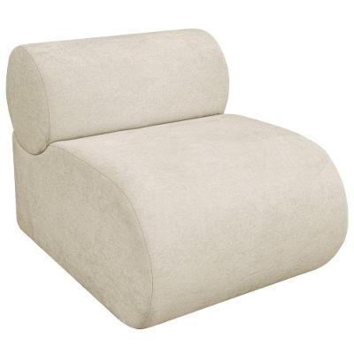 Poltrona Decorativa Orgânica Virgínia Bouclé - Doce Sonho Móveis Bege
