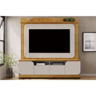 Home P-tv Até 65 Polegadas Vogue Ripado C- Prateleira E Nichos 182x183cm Cedro-bali Dj Móveis