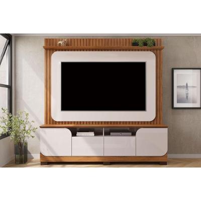 Home P-tv Até 65 Polegadas Vogue Ripado C- Prateleira E Nichos 182x183cm Freijó-off White Dj Móveis