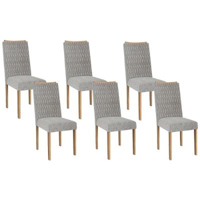 Cadeira Sala De Jantar 2cad157ea Kit 6 Un Eucalipto-linho Cinza A056