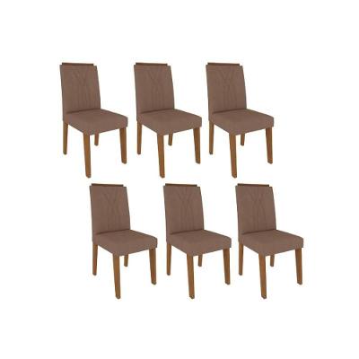Kit 6 Cadeiras Sala Jantar Nicole 6 Un Savana-suede Pluma