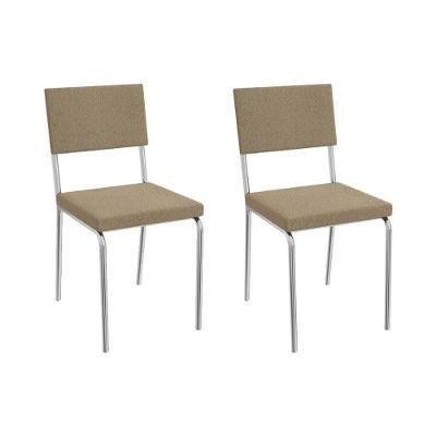 Cadeira Sala De Jantar Zaria Kit 2 Un Cromado-boucle Fendi A057