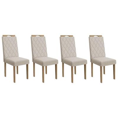 Cadeira Sala De Jantar 2cad153ea Kit 4 Un Eucalipto/caqui A040 - Kappesberg