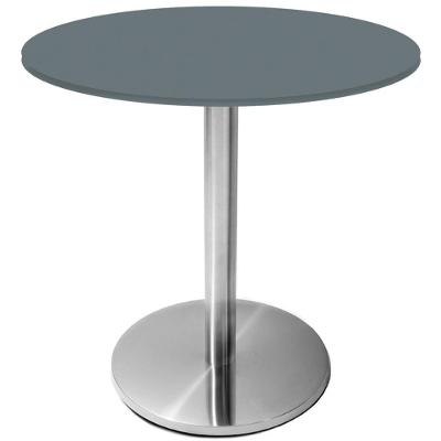 Mesa Beta Inox 75 Cm altura Disco Redondo Tampo Mdp Redondo 70 Cm Largura X 2,50 Cm Altura Grafito
