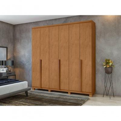 Guarda-roupas Casal Alonzo 6 Portas 4 Gavetas Sem Espelho 100% Mdf Com Pés - Lopas