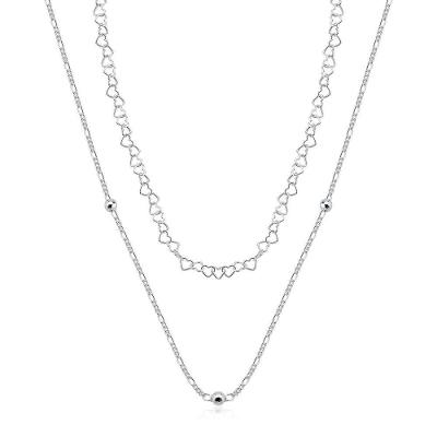 Colar Choker Duplo Bolas 3mm Prata 925