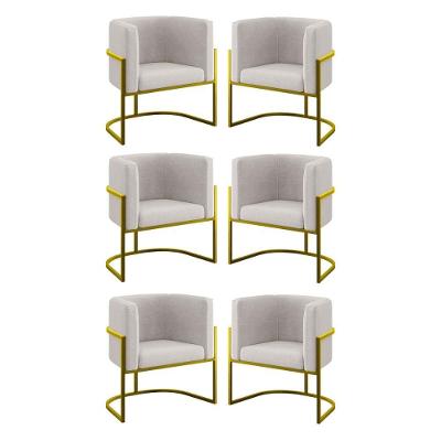 Kit 06 Cadeiras Poltrona Lua Gold Balaqui Bege