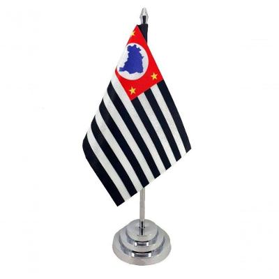 Bandeira Mesa Dupla Face São Paulo Mastro 29 Cm Cetim
