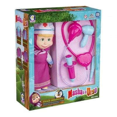 Boneca Masha Enfermeira Masha E O Urso Com Acessórios 2570