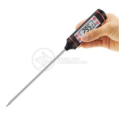 Termômetro Culinário Cozinha Digital Com Espeto Alimentos E Líquidos Mede -50ºc A +300ºc