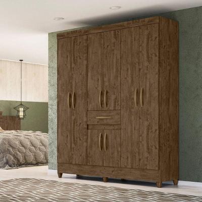 Guarda Roupa Casal 8 Portas 165x204cm Portugal Moval Castanho
