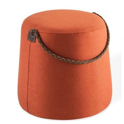 Puff Estofado Redondo Terracota 0,45x0,45 Diâmetro Orgânico Trento
