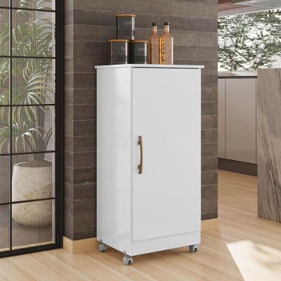 Armário Multiuso Baixo com Rodizios 49x102cm Lirio Moval Branco