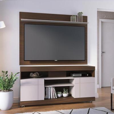 Rack com Painel Para TV Até 55 Pol 136x168cm Colibri Nogueira Off White