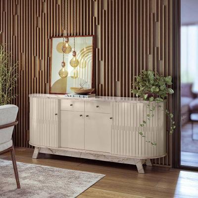 Buffet Aparador 4 Portas 2 Gavetas 183x81cm Mônaco Madetec Calacata Off White