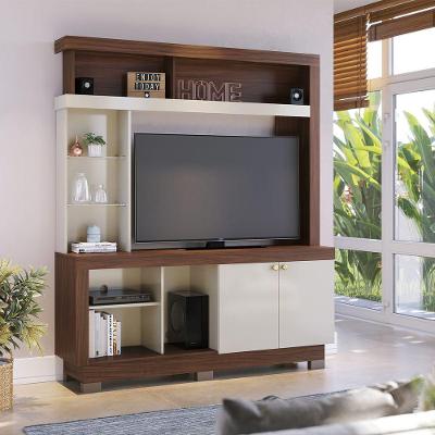 Estante 160 Cm Para TV 50' Valença Nogueira Real Off White Colibri