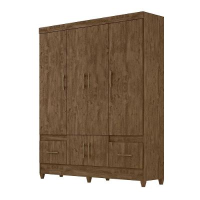 Guarda Roupa 6 Portas 2 Gavetas 165x204cm Ms912 Moval Castanho
