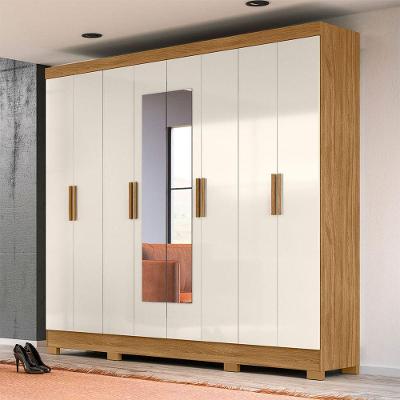 Guarda Roupa de Casal com Espelho 236x212cm Diplomata Moval Freijó Off White