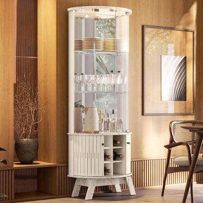 Cristaleira com Led e Espelho 67x180cm Marina Madetec Calacata Off White