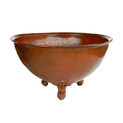 Lenheiro Lareira Braseiro Marrom Externa Ferro Jardim 84cm.