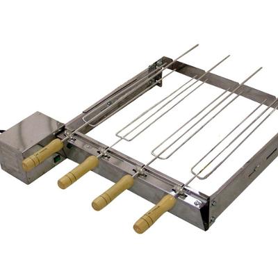 Kit Giratório Baixo Churrasqueira em Inox 5 Espetos Bivolt