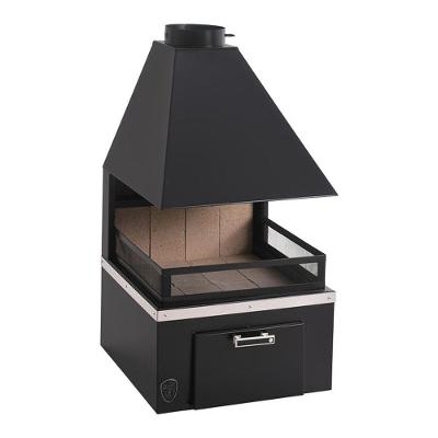 Lareira De Meio Grande Com Caixa De Lenha Fornos Pinhal