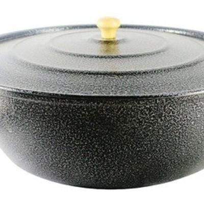 Tacho Restaurante Alça De Alumínio Fundido Craqueado Preto 32Cm Cor Preto