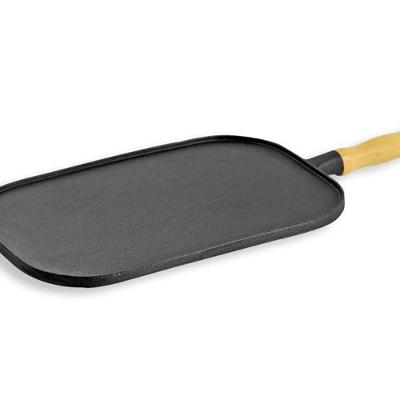 Bifeteira Chapa Lisa Oval em Ferro Fundido 16x23Cm Libaneza