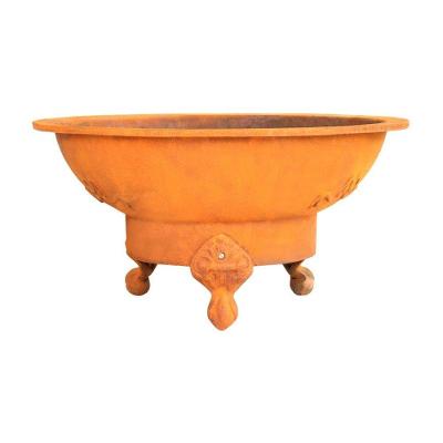 Lenheiro Lareira Braseiro Envelhecida Externa Em Ferro 64cm.