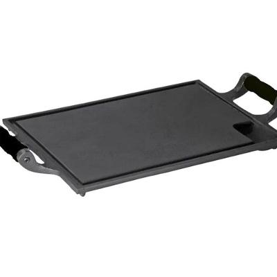 Bifeteira Chapa Ferro Alça Silicone Preta 25x35Cm
