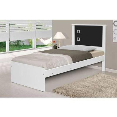 Cama Barcelona Solteiro Branco/preto - Tebarrot