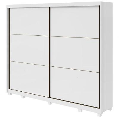 Guarda-roupa Casal 2 Portas De Correr 6 Gavetas Toronto Com Pés - Lopas Branco