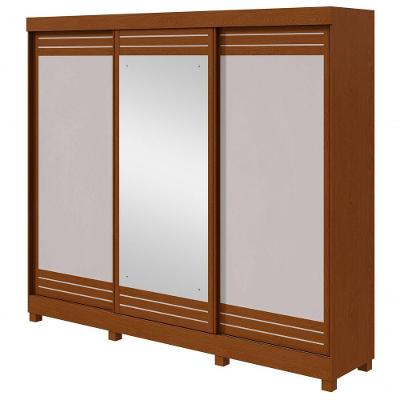 Guarda-roupas Casal Nice 3 Portas 1 Espelho 4 Gavetas Flex Com Pés - Lopas Frassino/off White.