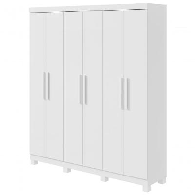 Guarda-roupas Casal 6 Portas 3 Gavetas Jazz Com Pés Sem Espelho - Lopas Branco.