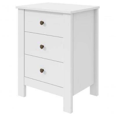 Mesa De Cabeceira 3 Gavetas Maggiore New - Lopas Branco.
