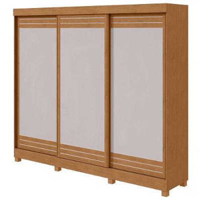 Guarda-roupas Casal Nice 3 Portas 4 Gavetas Flex Com Pés S/ Kit - Lopas Amendoa Clean/off White