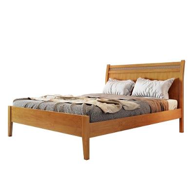 Cama Casal Com Ratam 140cm Esmeralda Amêndoa Mel Josandro Amêndoa Mel