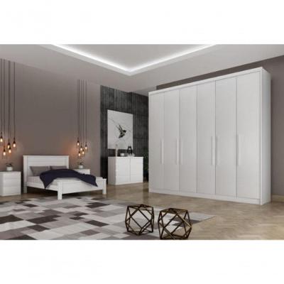 Guarda Roupa Casal 6 Portas 8 Gavetas Santoro Móveis Novo Horizonte - Branco