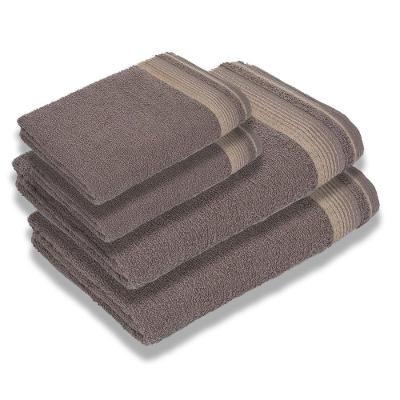 Kit 4 Toalhas Luxury Soft Beka 360 G-m² 2 Banho + 2 Rosto Luxo Cinza