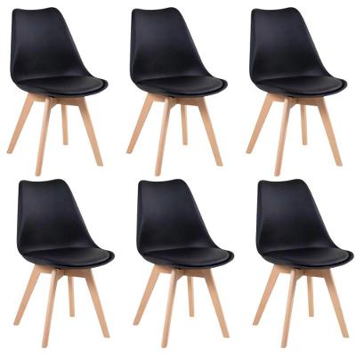 Conjunto 6 Cadeiras Eames Leda Estofadas Movescan Preto