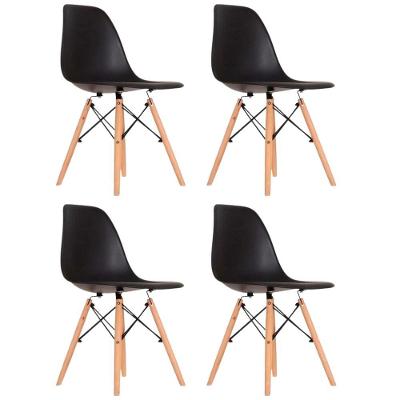 Conjunto 4 Cadeiras Eames Eiffel Dkr Movescan Preta