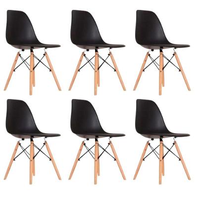 Conjunto 6 Cadeiras Eames Eiffel Dkr Movescan Preta