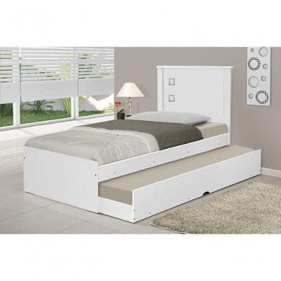 Cama Bibox Solteiro Barcelona Branco / Preto - Tebarrot