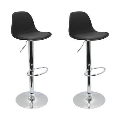 Conjunto 2 Banquetas Joly Eames Base Giratória Cromada Movescan Preta