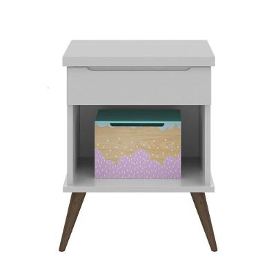 Mesa De Cabeceira Infantil Com 1 Gaveta Melinda Cinza