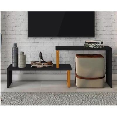 Rack Extensível Para Tv Netuno Preto/amêndoa