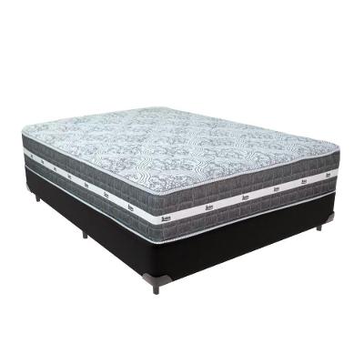 Cama Box Preto E Colchão Black Graphite Molas Ensacadas Casal 138x188x32 Anjos
