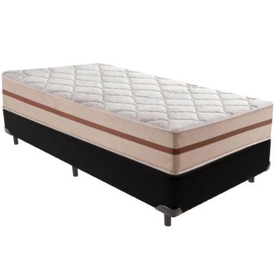 Cama Box Preto E Colchão Classic 26 Cm Molas Ensacadas Solteiro Anjos