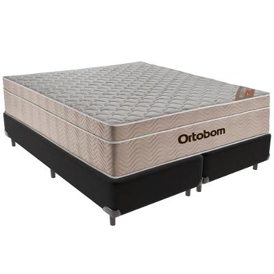 Cama Box Preto E Colchão Airtech Springpocket Molas Ensacadas Queen Ortobom